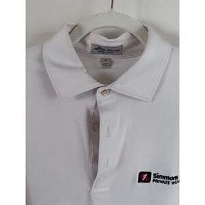 Mens White Peter Millar Summer Comfort Size M Simmons Bank Private Wealth Logo